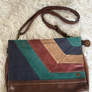 The Sak Brown and Green Crossbody Bag